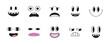 Png cartoon faces, abstract design mascots - y2k stickers and badges, happy, angry expressions, sticker and icons with different face expressions