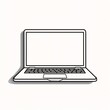 © The Little Hut - Generative AI : Digital Elegance: Minimalist Laptop Illustration on White