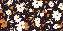 Beautiful Trendy Flower Pattern. Small Flowers. Fashionable Template For Design