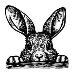 cute curious bunny illustration