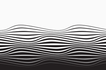 Aufkleber - black and white curved line stripe mobious wave abstract background. Vector illustration.