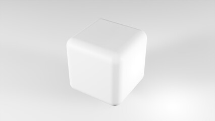 Poster - Abstract White cube. Computer generated 3d render