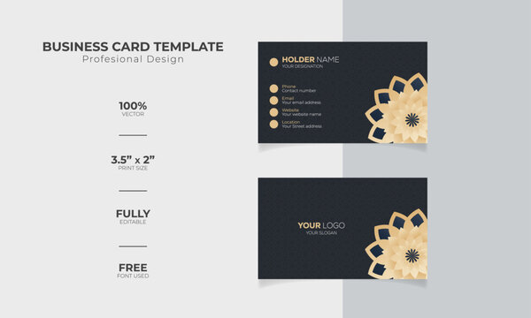 Modern and corporate simple business card design Modern presentation card with company logo Vector business card template Visiting card for business and personal use Vector illustration design