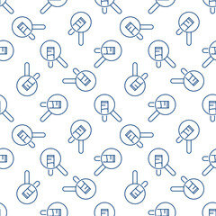 Poster - Magnifier with Test Tube vector Chemical Glassware outline seamless pattern