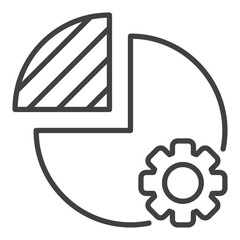 Poster - Pie Chart with Gear vector STEM concept linear icon