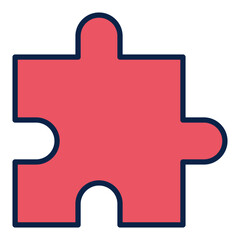 Poster - Puzzle Element vector concept simple red icon or sign