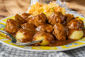 Poster - Meatballs with silesian noodles.