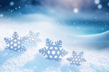 Wall Mural - Creative beautiful winter background image for design.