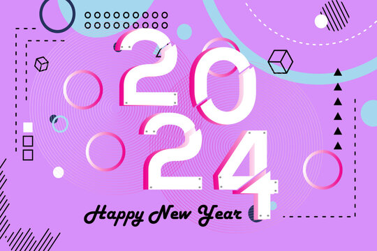 2024 Happy new year. 2024 Abstract background. Holiday greeting card design. Vector illustration.