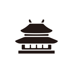 Buddhist temple icon.Flat silhouette version.