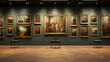 Classic art  gallery mock-up, poster frames close up 