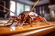 Cockroaches invading and cooking the home kitchen. concept eliminate cockroach in kitchen