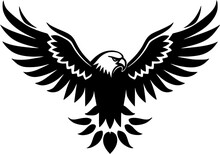 Eagle - Black And White Isolated Icon - Vector Illustration