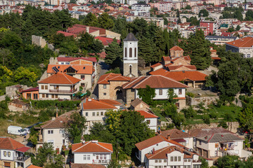 Wall Mural - Aerial view of Ohrid town, North Macedonia