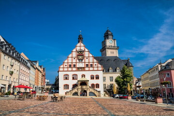 Wall Mural - plauen, deutschland - altes und neues rathaus