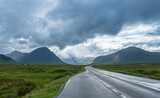 Fototapeta Na sufit - Scotland Highlands, Three Sisters view, Dramatic Sky