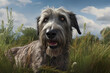 Irish Wolfhound - This ancient breed originated in Ireland and was used for hunting wolves & other large game. One of the tallest dog breeds, standing over 3 feet tall at the shoulder (Generative AI)