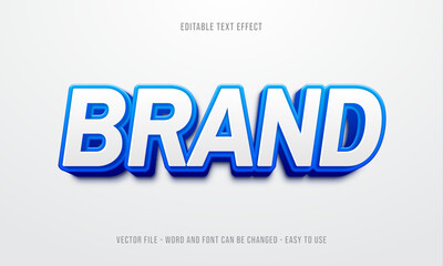 Poster - Editable text effect brand text 3d style premium vector