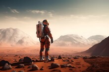 astronaut exploring mars, Generative AI
