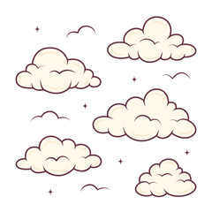 cute clouds set cartoon concept. vector illustration on white background