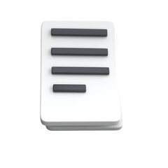 Fototapete - 3d white sheet of paper document office with strokes logo icon. management efficient work on project plan concept, assignment and exam, work solution render illustration. isolated on white background