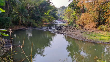 Muddy river water