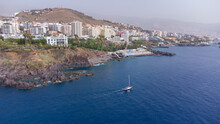 Aerial View Of Hotels On The Atlantic Coast Funchal, Madeira
