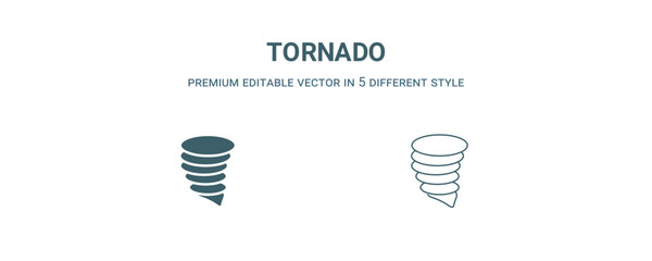 Canvas Print - tornado icon. Filled and line tornado icon from weather collection. Outline vector isolated on white background. Editable tornado symbol