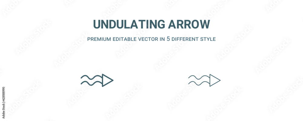undulating arrow icon. Filled and line undulating arrow icon from user ...