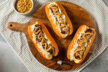 Canvas Print - Homemade German Bratwurst Sausage