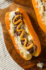 Canvas Print - Homemade German Bratwurst Sausage