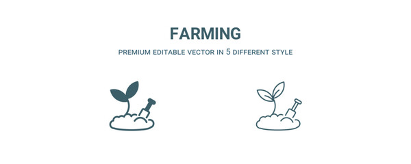 Sticker - farming icon. Filled and line farming icon from nature collection. Outline vector isolated on white background. Editable farming symbol