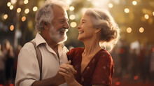 An Elderly Couple Dancing Happily