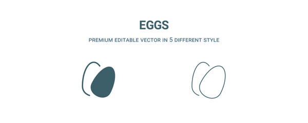 Sticker - eggs icon. Filled and line eggs icon from kitchen collection. Outline vector isolated on white background. Editable eggs symbol