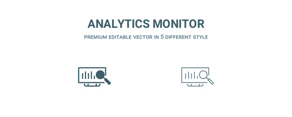 Canvas Print - analytics monitor icon. Filled and line analytics monitor icon from business and analytics collection. Outline vector isolated on white background. Editable analytics monitor symbol