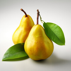 pears on a white background