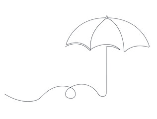 an umbrella in the style of line art, one continuous line in the style of line art