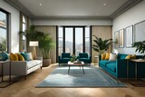 Fototapeta  - modern living room with floor
