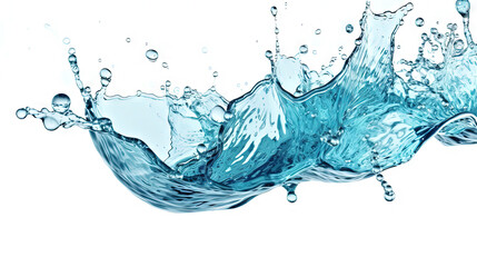 Aufkleber - Blue water splash on white background. Liquid drips scattered.