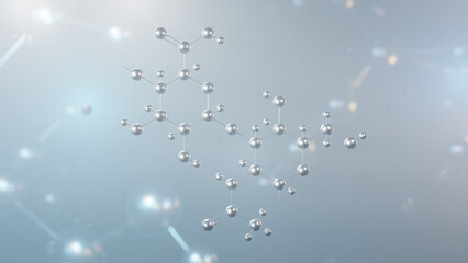 Sticker - hyaluronic acid molecular structure, 3d model molecule, hyaluronan, structural chemical formula view from a microscope