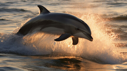 Sticker - dolphin jumping out of water