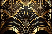 A Black And Gold Art Deco Background