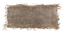 Burlap Texture. A Piece Of Torn Burlap On A White Background. Canvas. Packing Material