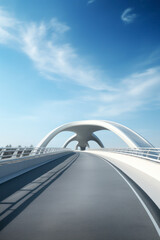 Wall Mural - empty road with modern bridge