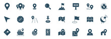 Navigation Vector Icon Set. Location, Map, GPS, Place, Address, Pointer, Direction, Icons Illustration