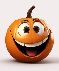 Canvas Print - a funny 3D cartoon  pumpkin jack-o-lantern for Halloween