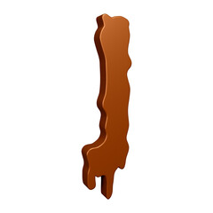 Poster - 3D chocolate alphabet letter j for education and text concept
