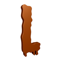 Poster - 3D chocolate alphabet letter l for education and text concept