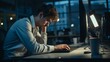 © Rokas - Overworked and tired employee at the office. Stressful job