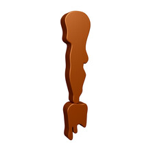 3D Chocolate Exclamation Mark Symbol Or Icon Design
